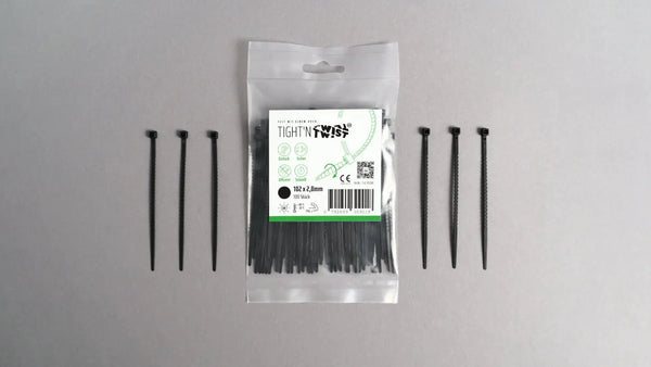 XXS Kabelbinder 102x2,8 mm – 100 Stück, werkzeugfrei abtrennbar & UV-beständig