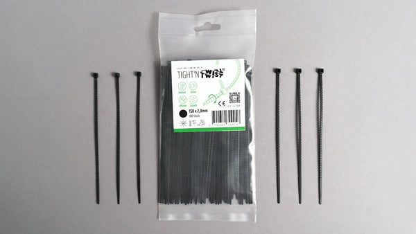 Kabelbinder 150x2,8 mm – 100 Stück, werkzeugfrei abtrennbar & UV-beständig