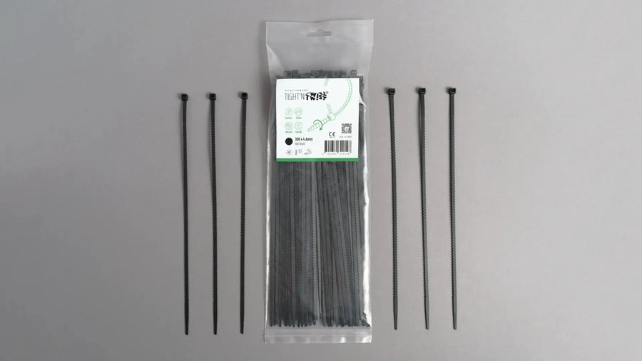 Tight'n Twist 300mm schwarz - extra lang, einfach abdrehen, keine scharfen Kanten, UV-beständig